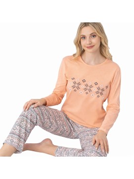 „Peach Harmony“ дамска памучна пижама